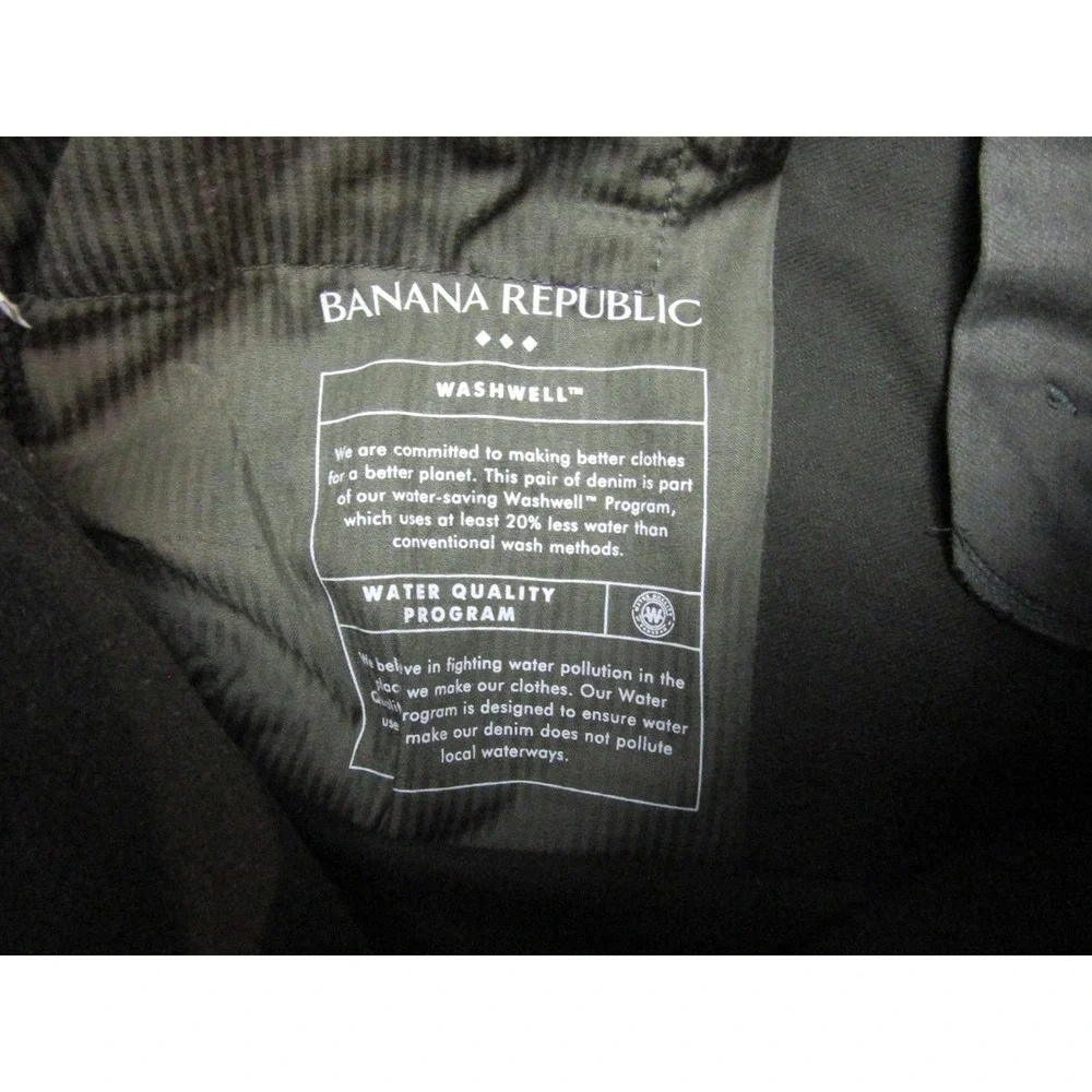 Banana Republic Travel Jean Mens 35x34 Green New Slim Fit Stretch Denim Pants